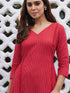 Red Cotton Ethnic Motifs A-Line Kurta Set